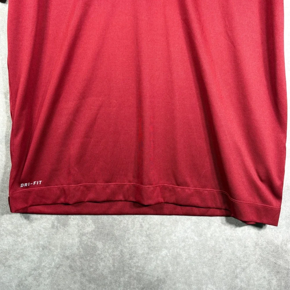 Nike Alabama Crimson Tide Polo Shirt Mens Large‎ Red Dri Fit Outdoor Golf Swoosh